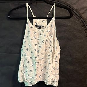 White Bird Pattern Tank Top